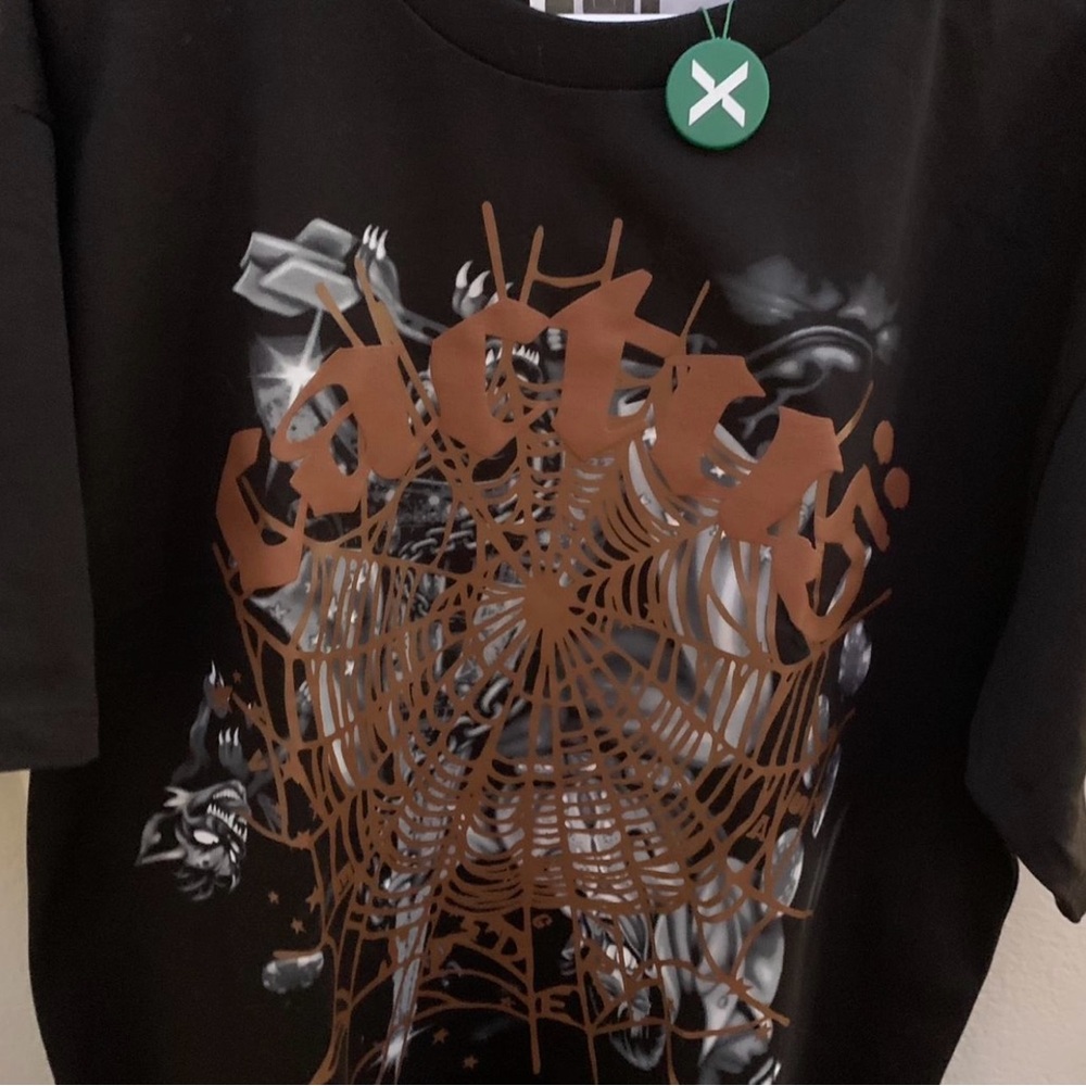 Cactus Jack by Travis Scott Black and Brown Graphic Tee